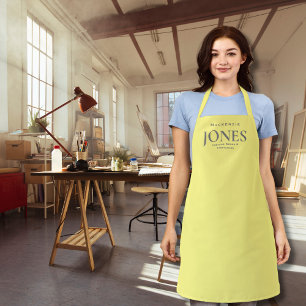 Personal Name Brand Business Logo Modern Yellow Apron