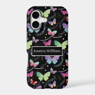 Personal Name Elegant Purple Bright Butterflies  