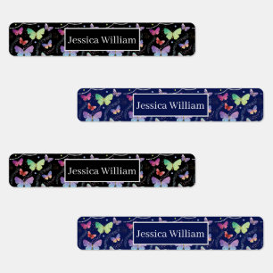 Personal Name Elegant Purple Bright Butterflies