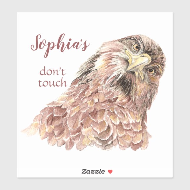 Personal Name Fun Watercolor Hawk (Sheet)