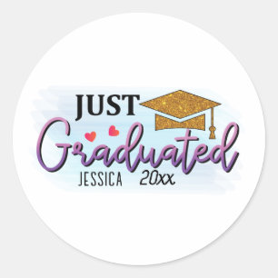 Personal Name Just graduated 2023 Classic Round Sticker
