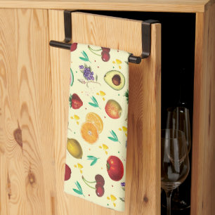Personal Name Tropical Fruit And Vegetable Tea Towel