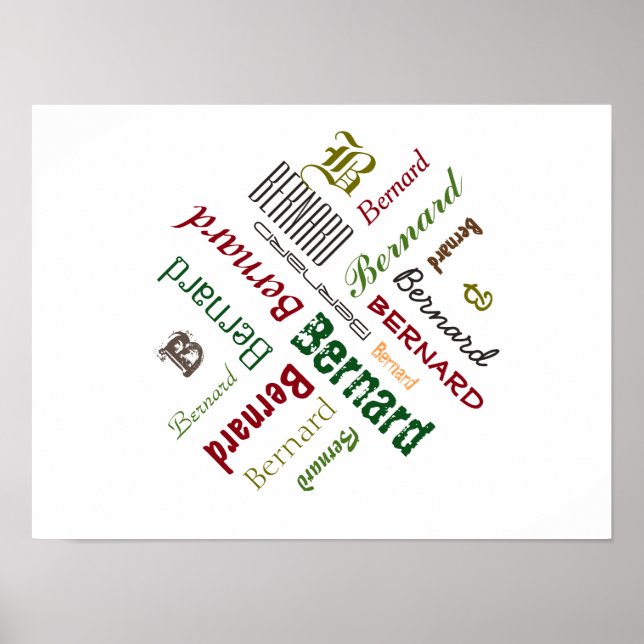 Personal Name Typographic Collage Poster (Front)