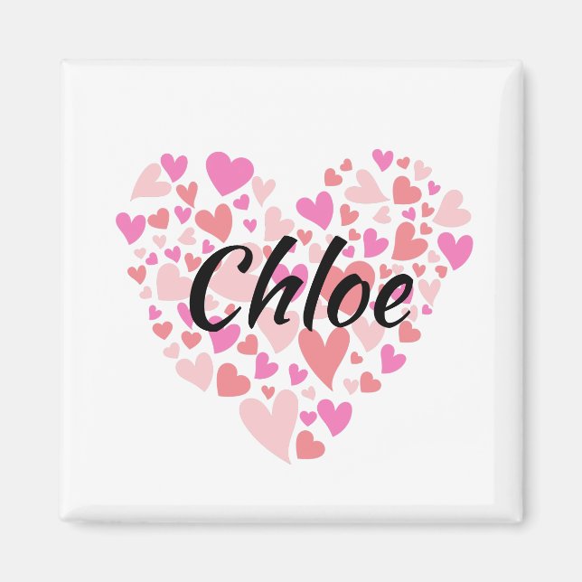 Personal Name with hearts Magnet (Front)