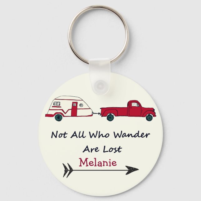 Personal Not All Who Wander Are Lost Quote Trailer Key Ring (Front)