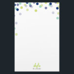 PERSONAL NOTE cute bright confetti blue lime mint Stationery<br><div class="desc">Revisit the art of letter writing with this cute polka dot, confetti print personalised stationery =) Setup as a template it is easy to customise with your own text - make it yours! >>> TIPS - Simply hit the "Customise it" button and add/change the text, fonts, colours or to move...</div>