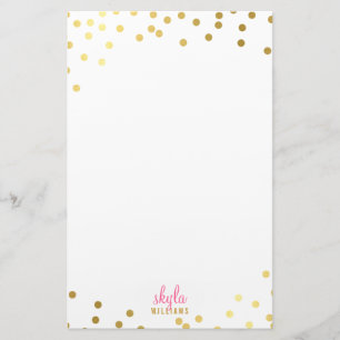 PERSONAL NOTE cute glamourous gold foil confetti Stationery