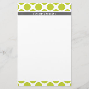 PERSONAL NOTE cute large polka dot bold kiwi green Stationery