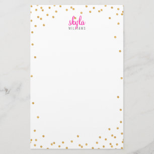 PERSONAL NOTE mini spot confetti bold gold glitter Stationery