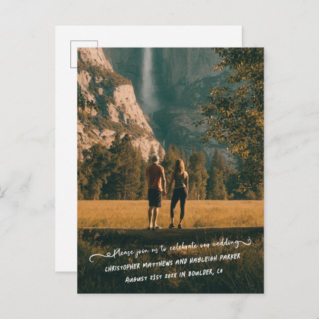 Personal Note Photo Save the Date Postcard (Front/Back)