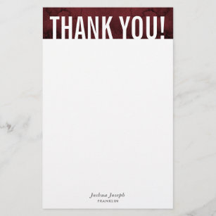 PERSONAL NOTE plain bold block dark red maroon Stationery