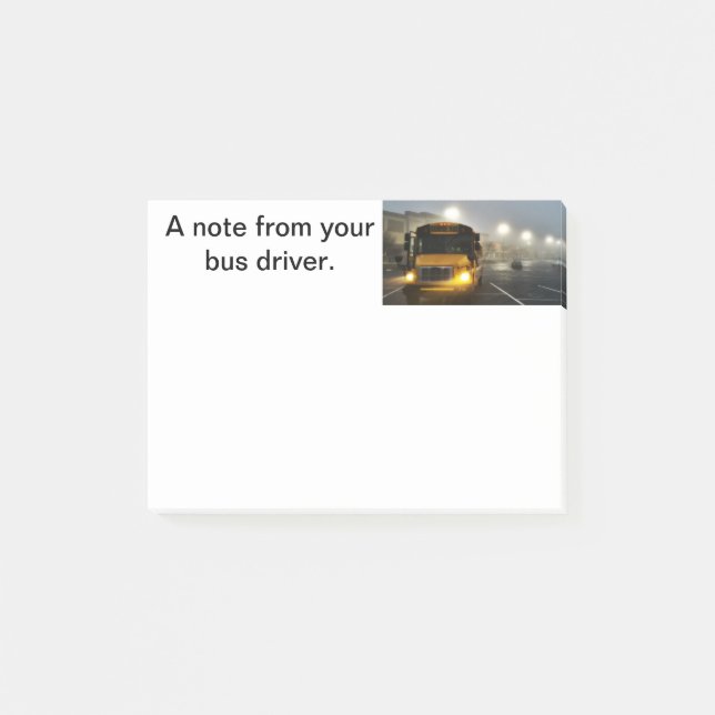 Personal notes from your bus driver (Front)