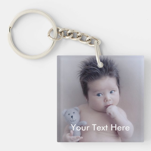 Personal Photo and text  Keychain (Front)