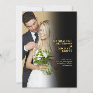 Personal Photo Black Gradation Wedding Invitation