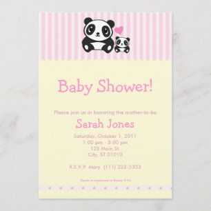 Personal Photo Panda Baby Shower - Pink Invitation