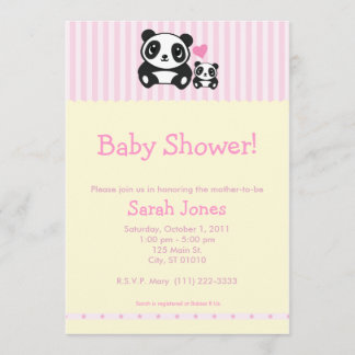 Personal Photo Panda Baby Shower - Pink Invitation