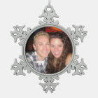 Personal Photo Pewter Snowflake Christmas Ornament