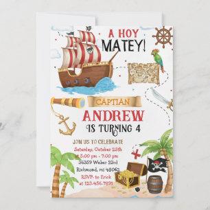 Personal Pirate Birthday Party Invitation Card