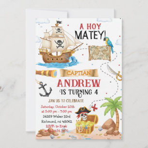 Personal Pirate Birthday Party Invitation Card