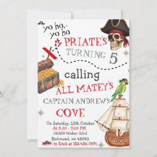 Personal Pirate Birthday Party Invitation Card
