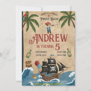 Personal Pirate Birthday Party Invitation Card