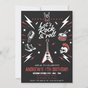 Personal Pop Star Rock Birthday party Invitation