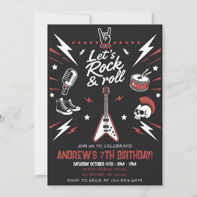Personal Pop Star Rock Birthday party Invitation (Front)