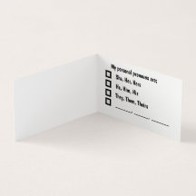 Personal Pronoun Preference Card