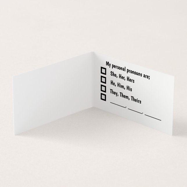 Personal Pronoun Preference Card (Inside)