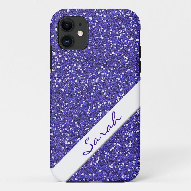 Personal Purple Glitter Case-Mate iPhone Case (Back)
