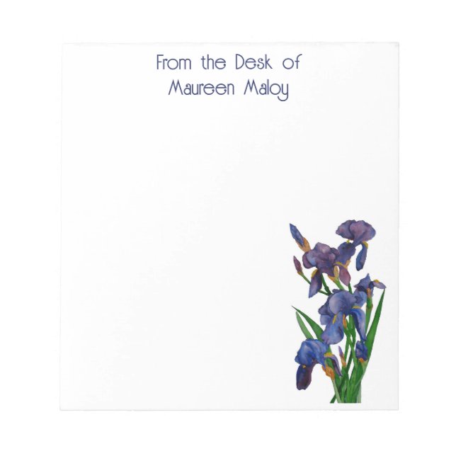 Personal Purple Iris Note Pad  (Front)