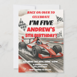 Personal Racecar sport birthday invitation