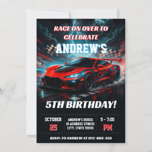 Personal Racing car sport birthday for boy Invitation