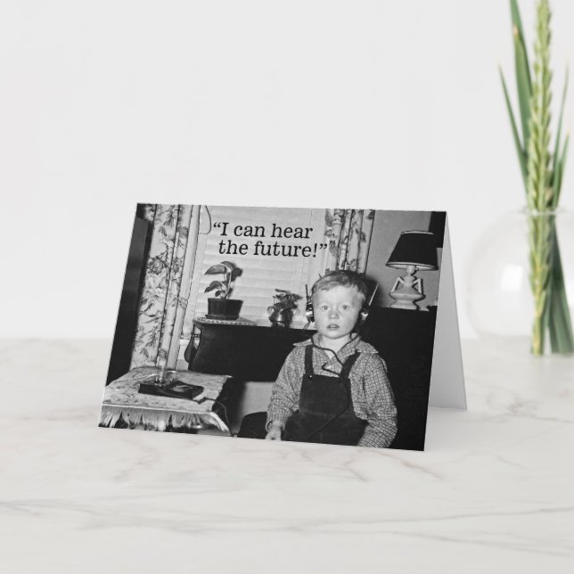 Personal Radio Boy Graduation Party Card (Front)