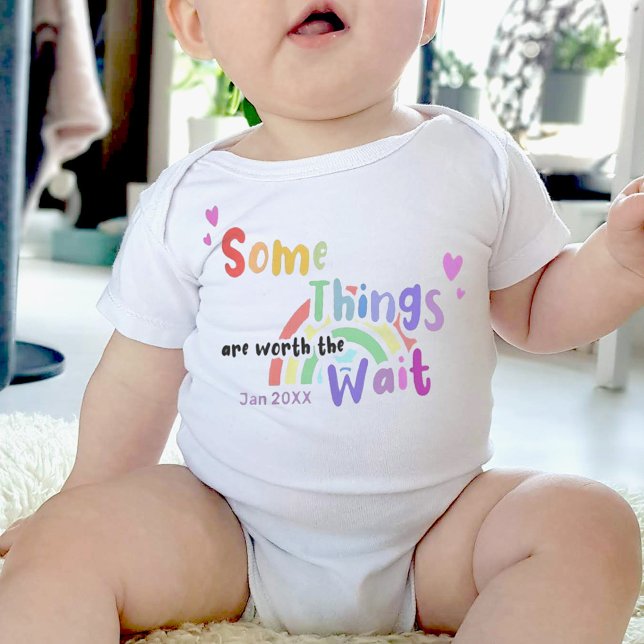 Personal Rainbow Some things are worth the wait Baby Bodysuit (Creator Uploaded)