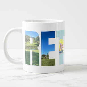 Personal Retirement Lettering Customisable Photos Large Coffee Mug