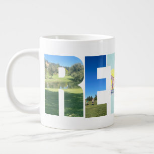 Personal Retirement Lettering Customisable Photos Large Coffee Mug