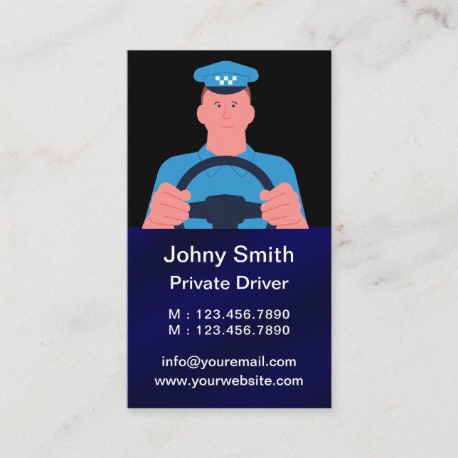 Personal Ride Sharing Uber Driver (New Uber Logo)  Business Card (Front)
