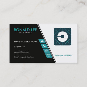Personal Ride Sharing Uber Driver (New Uber Logo) Business Card