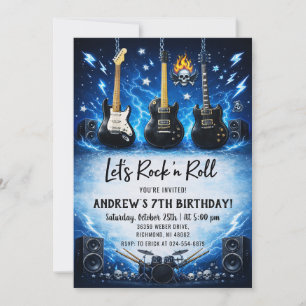 Personal Rock and Roll Birthday Party Invitation