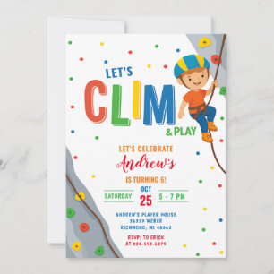 Personal Rock Climbing Birthday Party Invitation