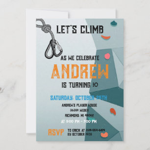 Personal Rock Climbing Birthday Party Invitation
