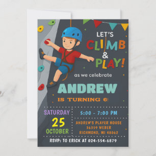 Personal Rock Climbing Birthday Party Invitation