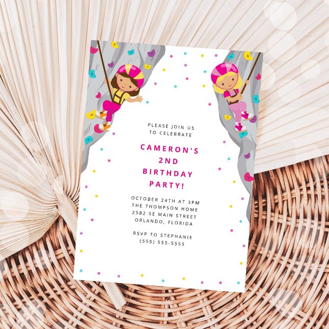 Personal Rock Climbing Birthday Party Invitation (Creator Uploaded)