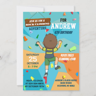Personal Rock Climbing Birthday Party Invitation