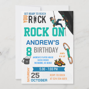 Personal Rock Climbing Birthday Party Invitation