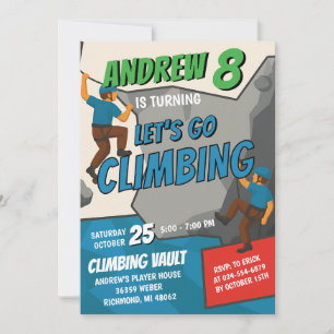Personal Rock Climbing Birthday Party Invitation