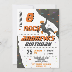 Personal Rock Climbing Birthday Party Invitation