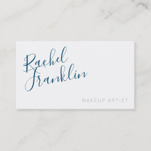 PERSONAL script name modern chic dark navy blue Business Card