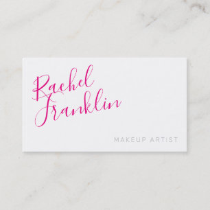 PERSONAL script name modern chic hollywood pink Business Card